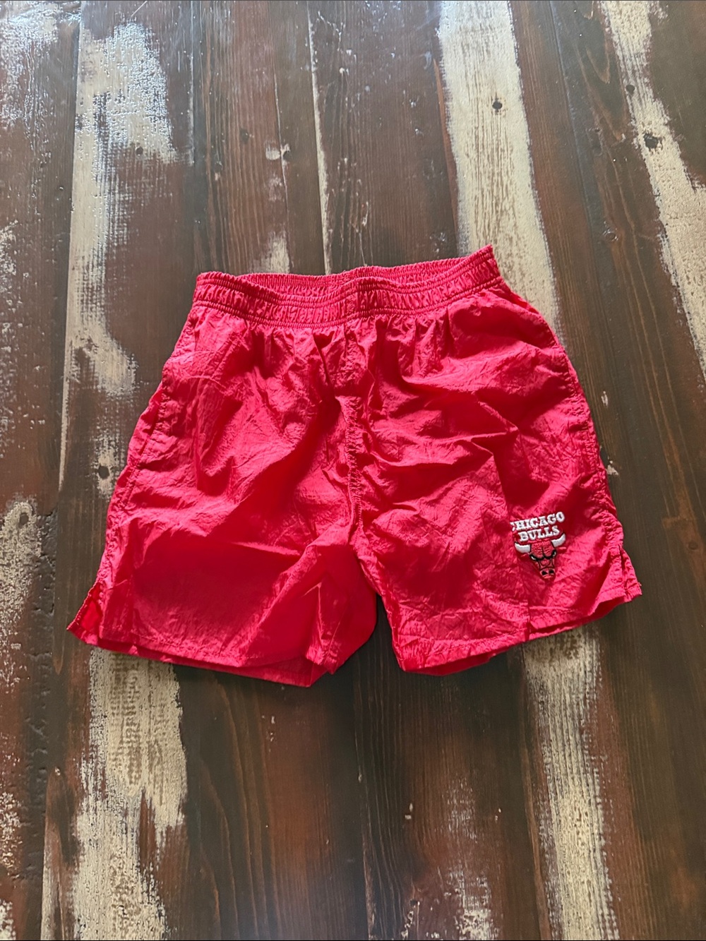 Kids' Chicago Bulls Red Athletic Swim Shorts